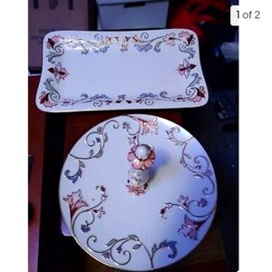 Lenox gilded plate and pastry server